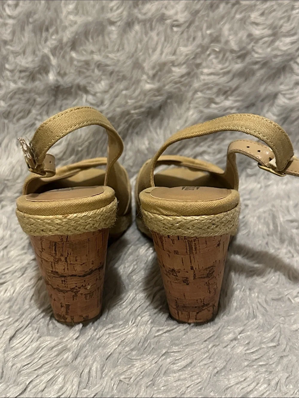 Seychelles Tan Knotted Slingback Espadrille Cork Wedges